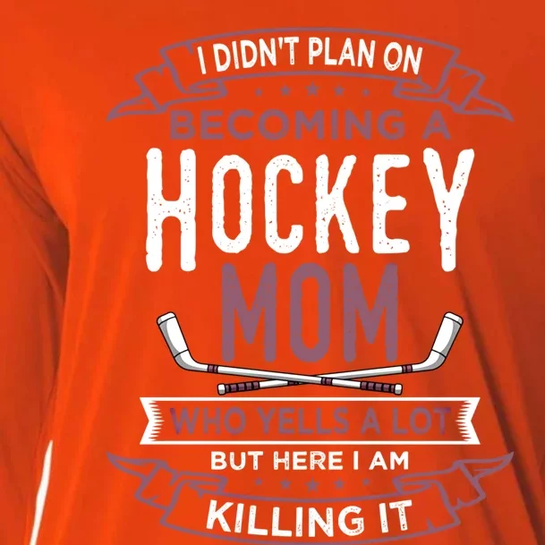 Funny Hockey Mom Player Sports Mother's Day Cool Gift Cooling Performance Long Sleeve Crew