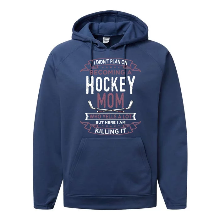 Funny Hockey Mom Player Sports Mother's Day Cool Gift Performance Fleece Hoodie