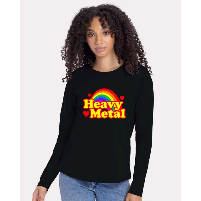 Funny Heavy Metal Rainbow Womens Cotton Relaxed Long Sleeve T-Shirt