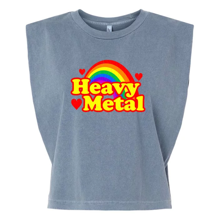 Funny Heavy Metal Rainbow Garment-Dyed Women's Muscle Tee