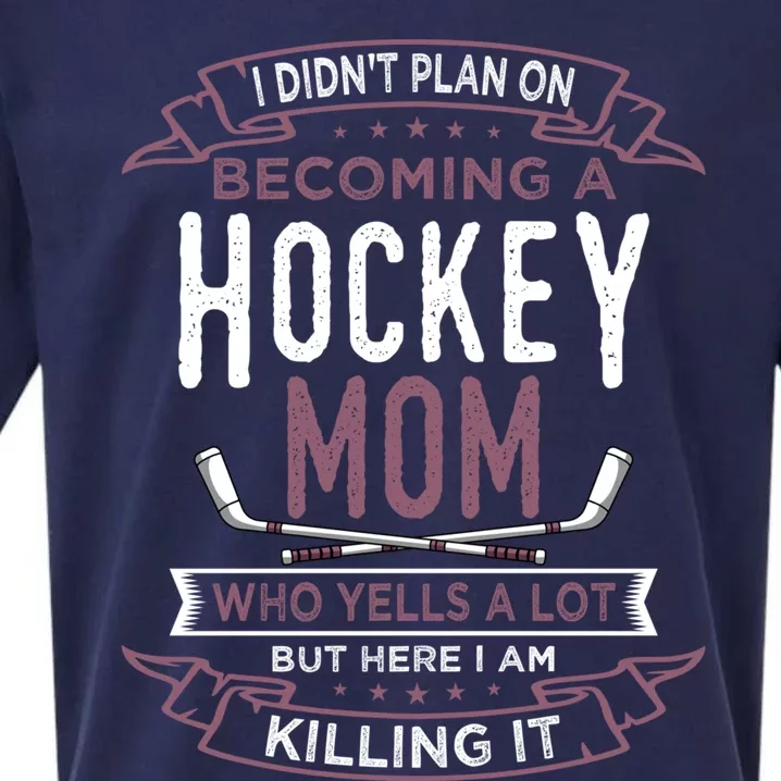 Funny Hockey Mom Player Sports MotherS Day Gift Sueded Cloud Jersey T-Shirt