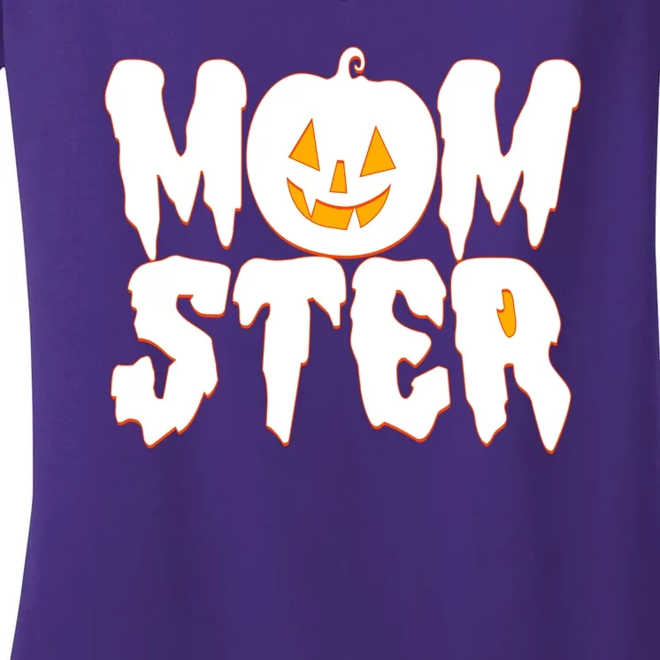 Funny Halloween Momster Monster Women's V-Neck T-Shirt