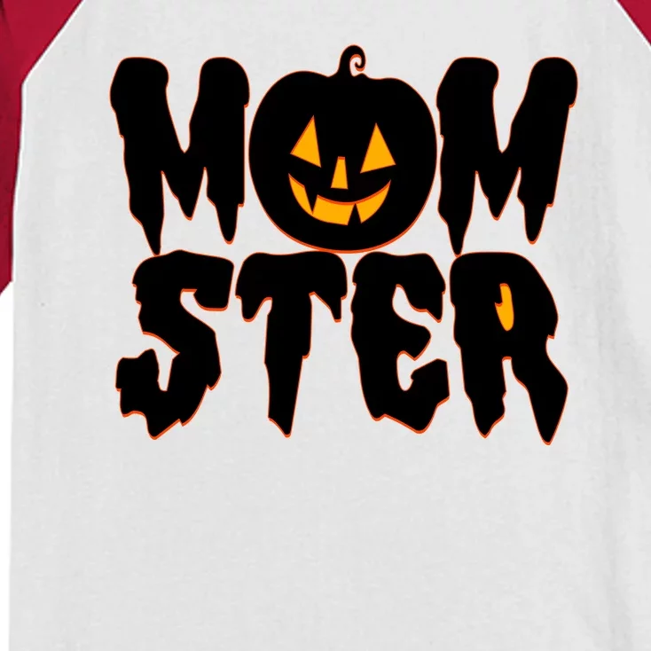 Funny Halloween Momster Monster Kids Colorblock Raglan Jersey