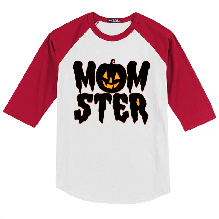 Funny Halloween Momster Monster Kids Colorblock Raglan Jersey