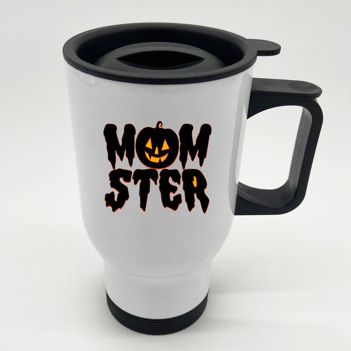 Funny Halloween Momster Monster Front & Back Stainless Steel Travel Mug