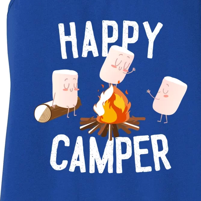 Funny Happy Marshmallow Camper Cute Cool Gift Women's Racerback Tank