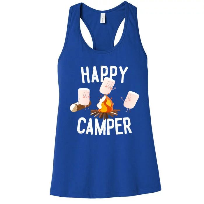 Funny Happy Marshmallow Camper Cute Cool Gift Women's Racerback Tank