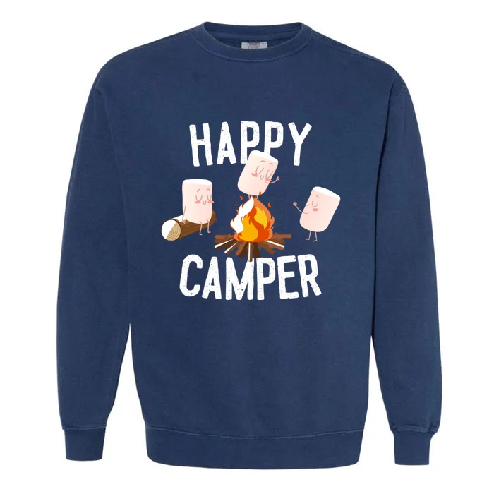 Funny Happy Marshmallow Camper Cute Cool Gift Garment-Dyed Sweatshirt