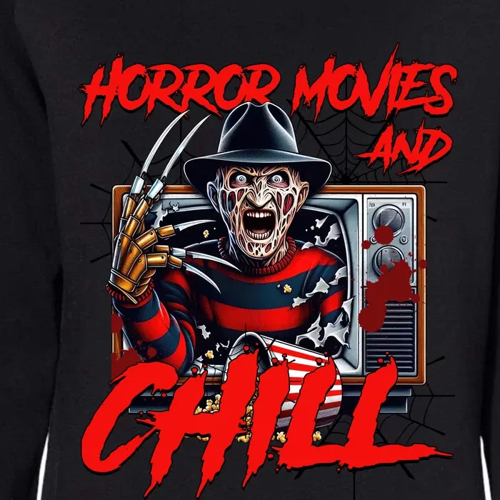 Freddy Horror Movies And Chill Scary Halloween Womens California Wash Sweatshirt