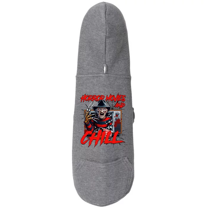 Freddy Horror Movies And Chill Scary Halloween Doggie 3-End Fleece Hoodie