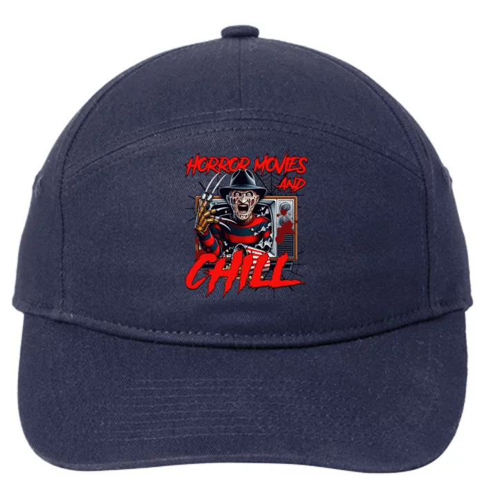 Freddy Horror Movies And Chill Scary Halloween 7-Panel Snapback Hat