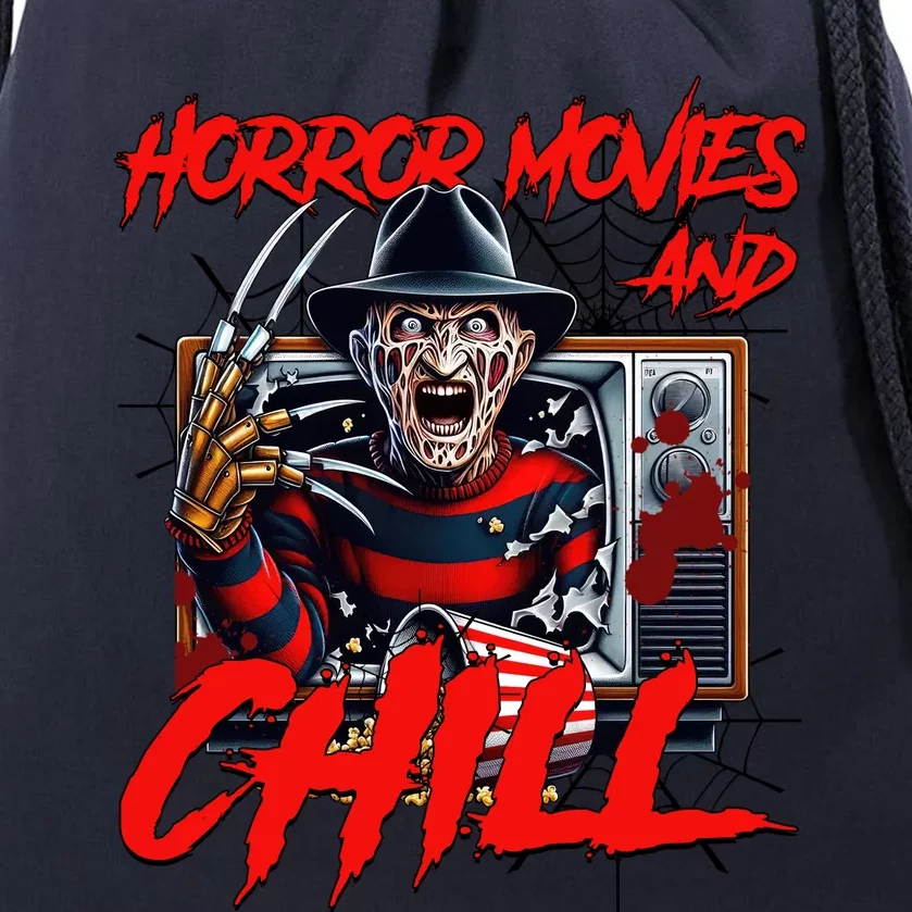 Freddy Horror Movies And Chill Scary Halloween Drawstring Bag