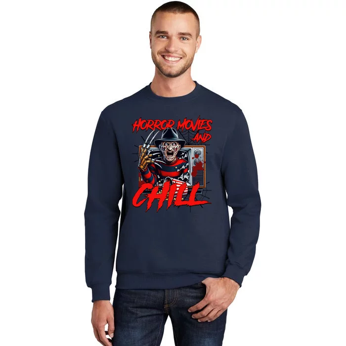 Freddy Horror Movies And Chill Scary Halloween Tall Sweatshirt