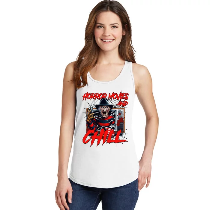 Freddy Horror Movies And Chill Scary Halloween Ladies Essential Tank