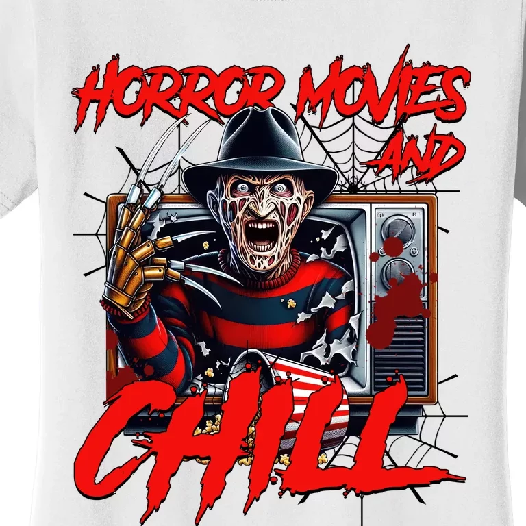 Freddy Horror Movies And Chill Scary Halloween Women's T-Shirt