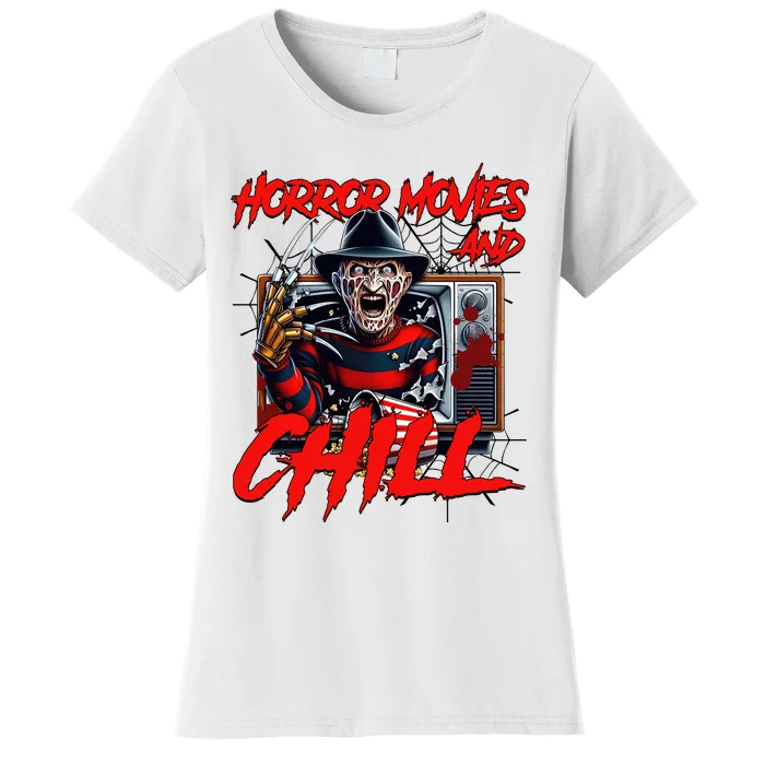 Freddy Horror Movies And Chill Scary Halloween Women's T-Shirt