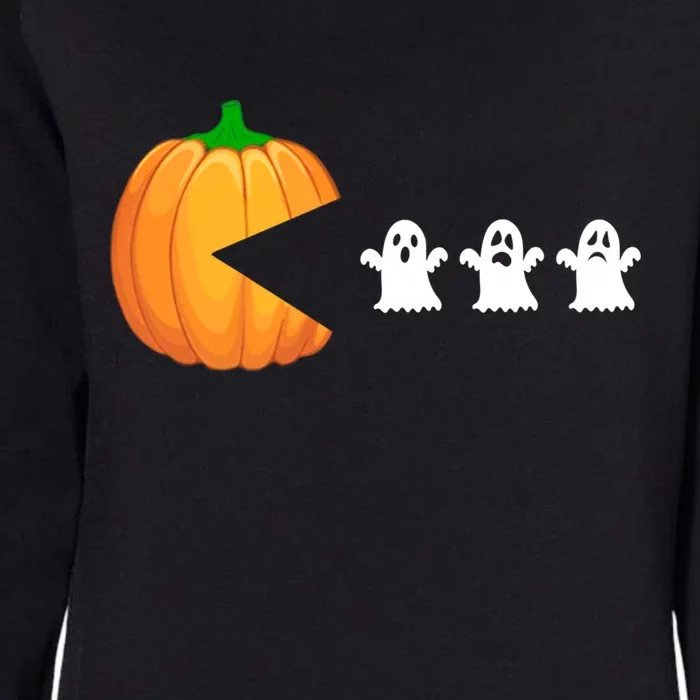 Funny Halloween Meaningful Gift Pumpkin Eating Ghosts Gift Womens California Wash Sweatshirt