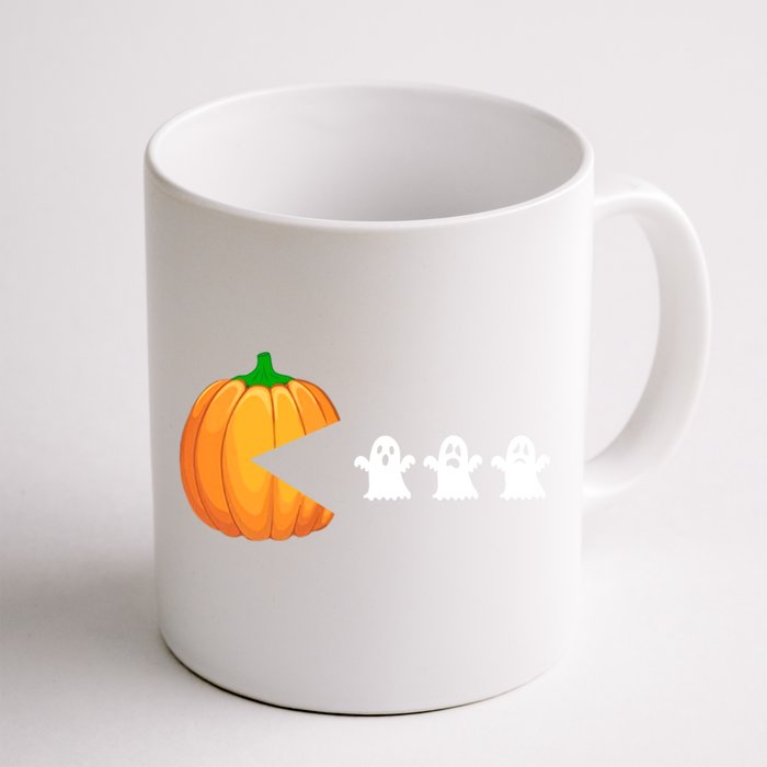 Funny Halloween Meaningful Gift Pumpkin Eating Ghosts Gift Front & Back Coffee Mug