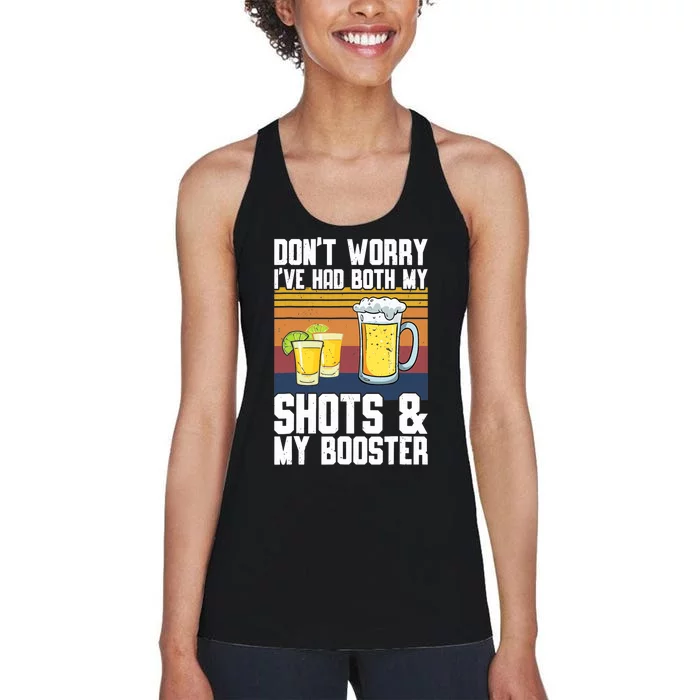 Funny Had My 2 Shots Don't Worry Had Both My Shots Tequila Women's Racerback Tank