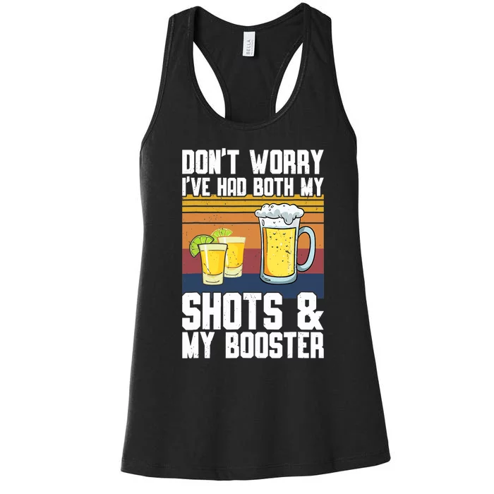 Funny Had My 2 Shots Don't Worry Had Both My Shots Tequila Women's Racerback Tank