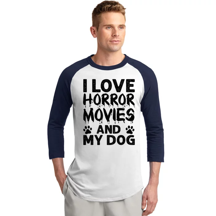 Funny Horror Movie Art For Film Horror Movie Lover Baseball Sleeve Shirt