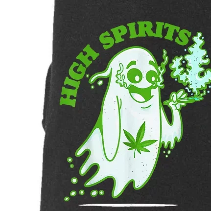 Funny Halloween Marijuana Cannabis Ghost Design Weed Smokers Doggie 3-End Fleece Hoodie