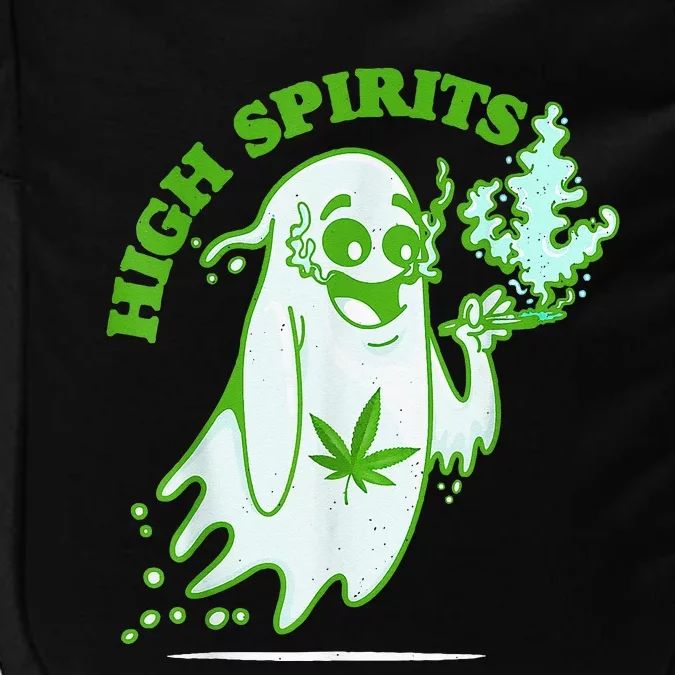 Funny Halloween Marijuana Cannabis Ghost Design Weed Smokers Impact Tech Backpack