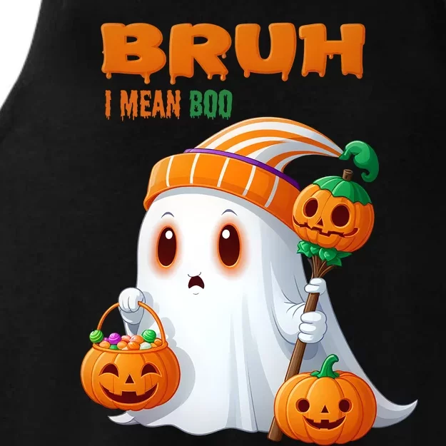 Funny Halloween Meme Bruh I Mean Boo Ladies Tri-Blend Wicking Tank