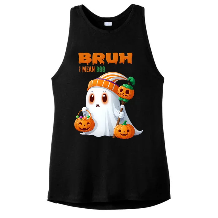 Funny Halloween Meme Bruh I Mean Boo Ladies Tri-Blend Wicking Tank