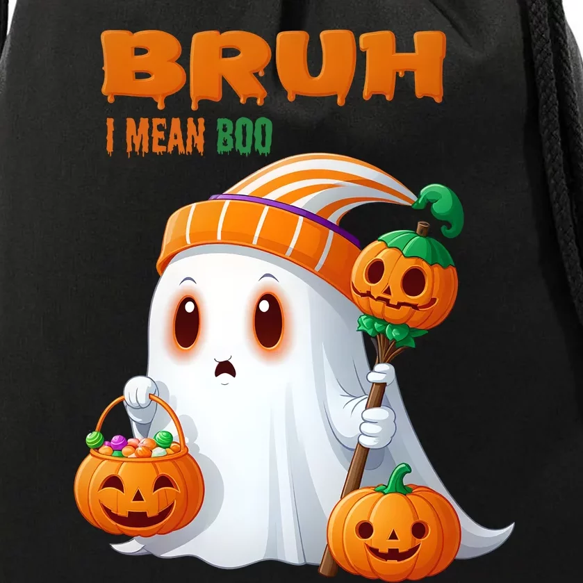 Funny Halloween Meme Bruh I Mean Boo Drawstring Bag