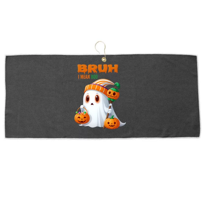 Funny Halloween Meme Bruh I Mean Boo Large Microfiber Waffle Golf Towel