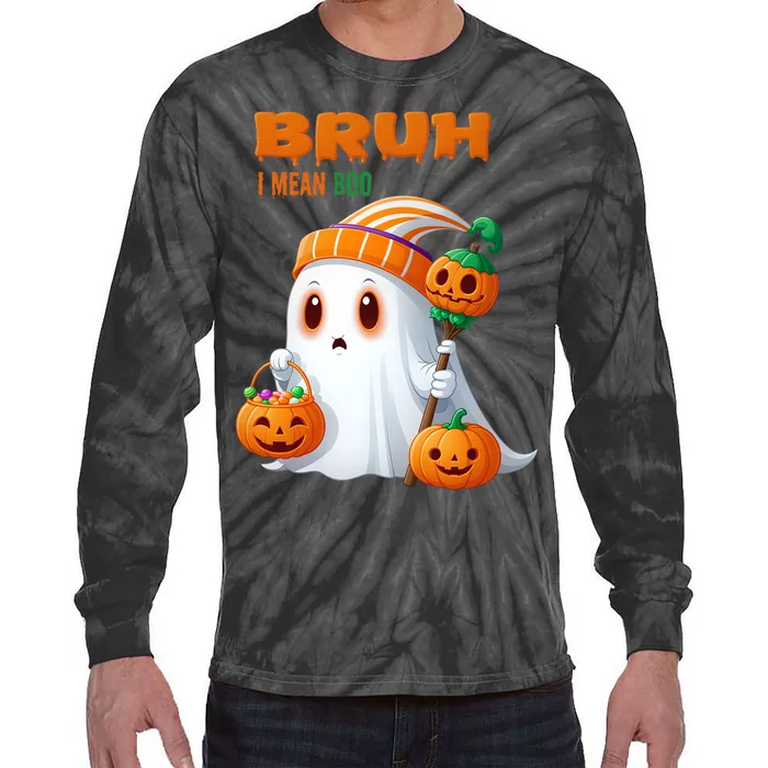 Funny Halloween Meme Bruh I Mean Boo Tie-Dye Long Sleeve Shirt