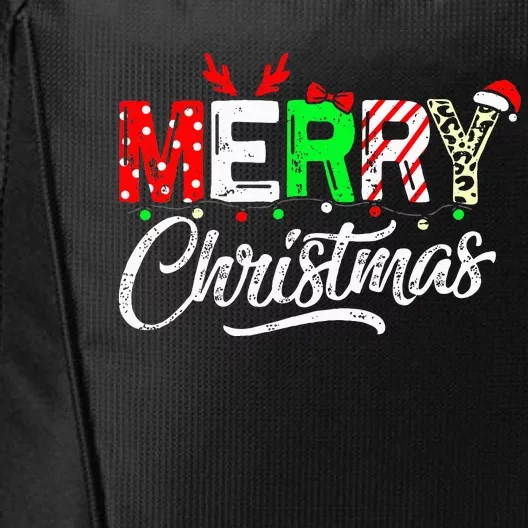 Festive Holiday Matching Family Pajamas City Backpack