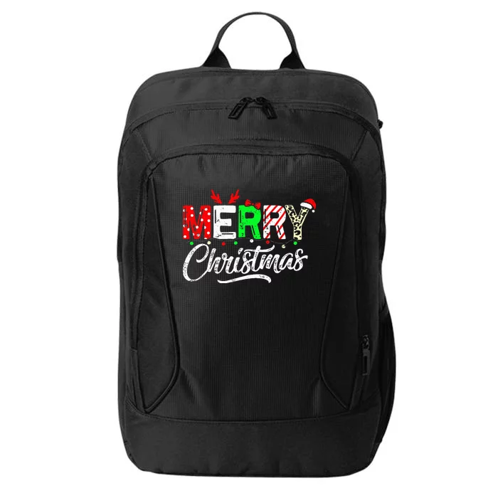 Festive Holiday Matching Family Pajamas City Backpack