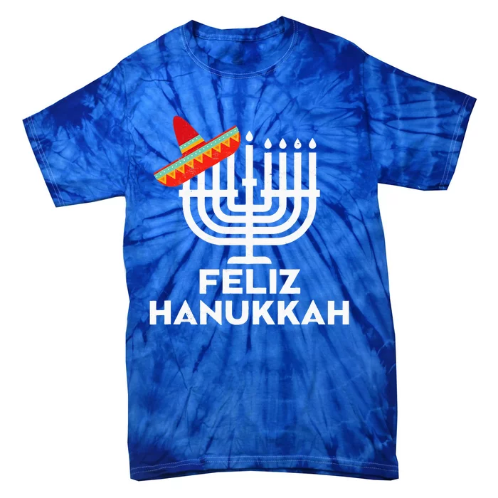 Feliz Hanukkah Menorah Chanukah Gifts Jewish Chrismukkah Tie-Dye T-Shirt