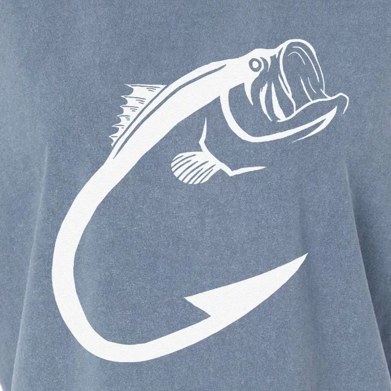 Fish Hook Minimal Art Cool Fishing Lover Art Lover Gift Garment-Dyed Women's Muscle Tee