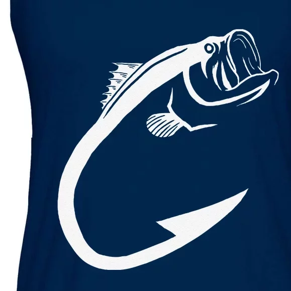 Fish Hook Minimal Art Cool Fishing Lover Art Lover Gift Ladies Essential Flowy Tank