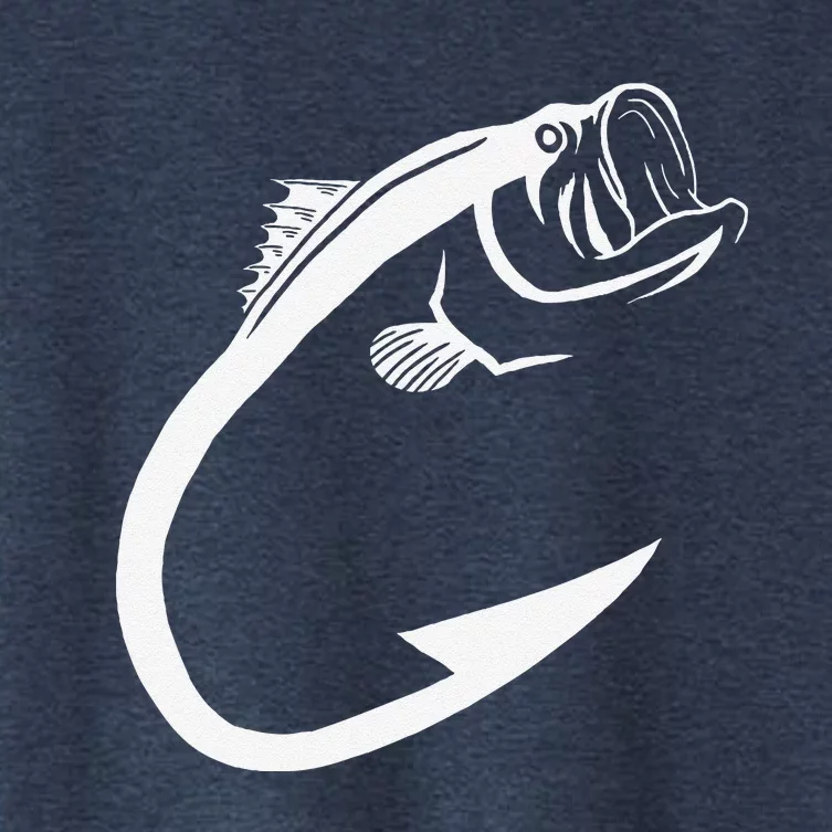 Fish Hook Minimal Art Cool Fishing Lover Art Lover Gift Women's Crop Top Tee