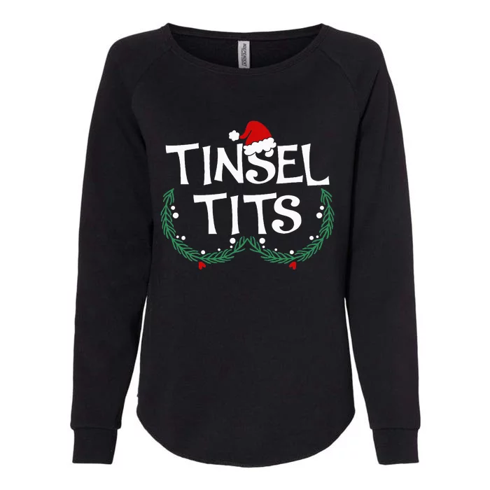 Festive Holiday Matching Couples Sweaters Jingle Balls & Tinsel Womens California Wash Sweatshirt