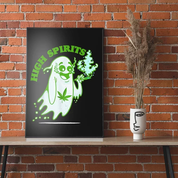 Funny Halloween Marijuana Cannabis Ghost Design Weed Smokers Poster