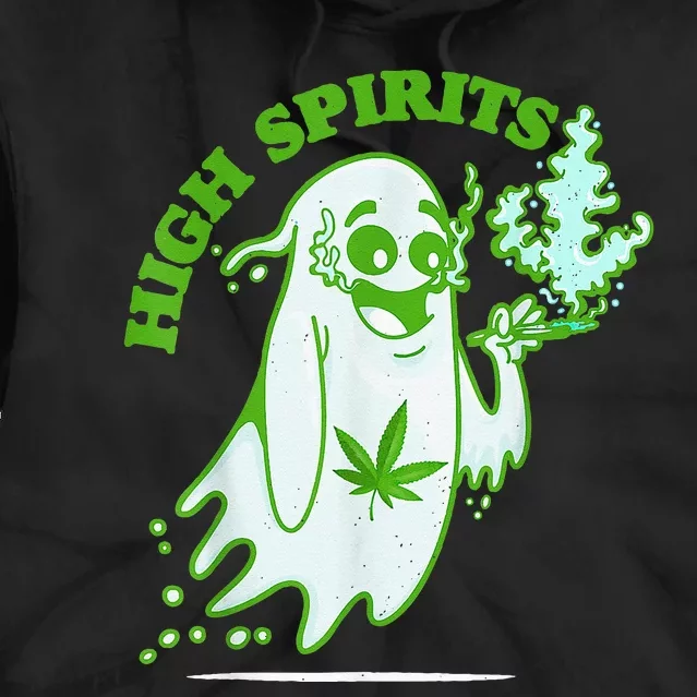 Funny Halloween Marijuana Cannabis Ghost Design Weed Smokers Tie Dye Hoodie