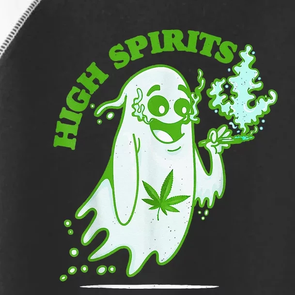 Funny Halloween Marijuana Cannabis Ghost Design Weed Smokers Toddler Fine Jersey T-Shirt