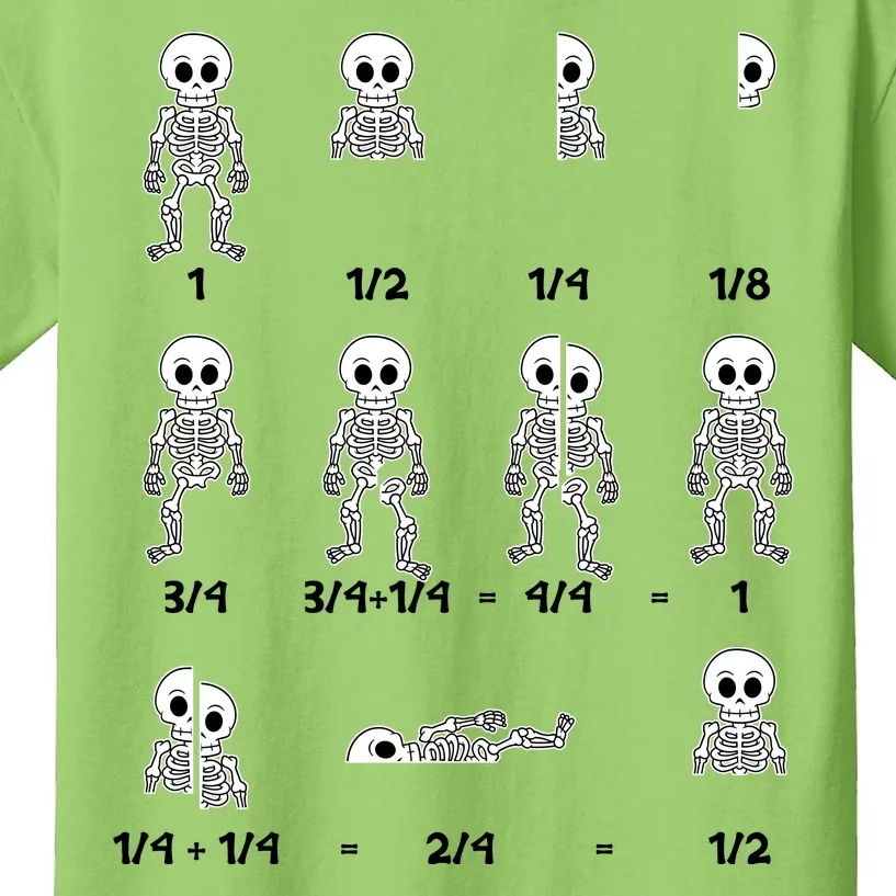 Funny Halloween Math Equations Skeletons Kids T-Shirt