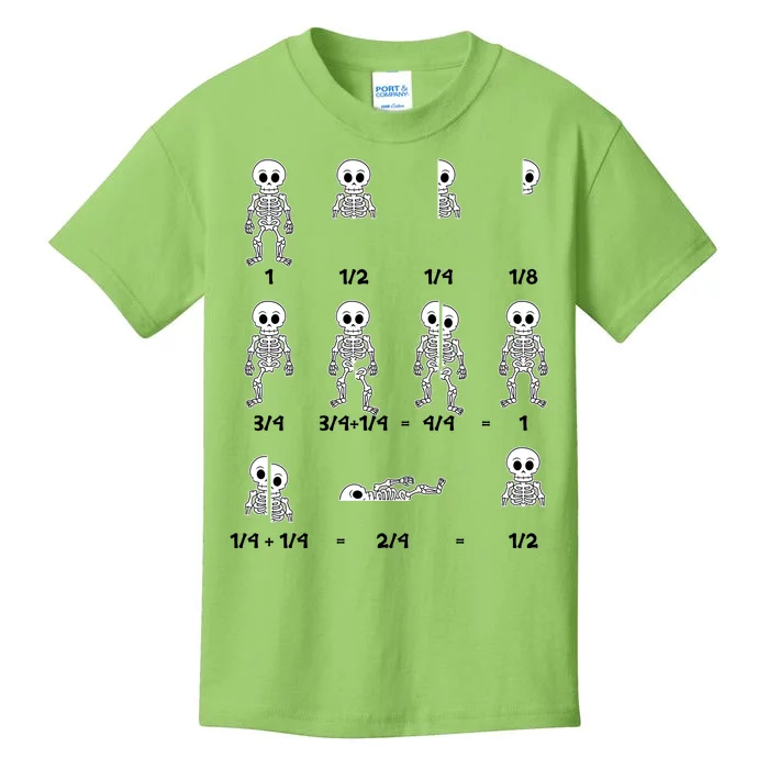 Funny Halloween Math Equations Skeletons Kids T-Shirt