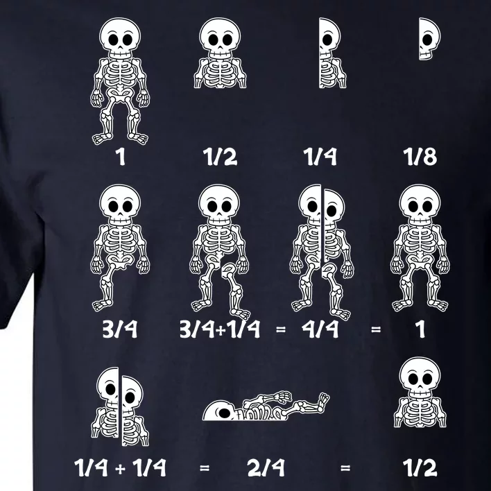 Funny Halloween Math Equations Skeletons Tall T-Shirt