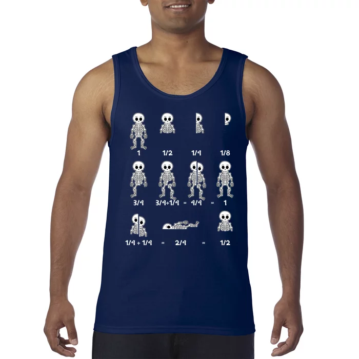 Funny Halloween Math Equations Skeletons Tank Top