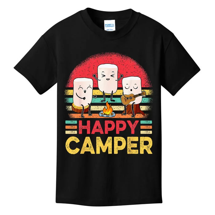 Funny Happy Marshmallow Camper Cute For Kids Women Men Kids T-Shirt