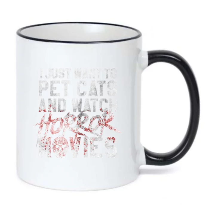 Funny Horror Movie Fan Halloween Cat Lover Gift Black Color Changing Mug