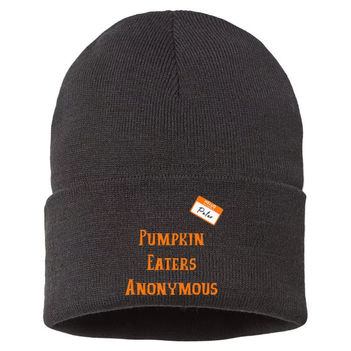 Funny Hello My Name Is Peter Pumpkin Eaters Anonymous Sustainable Knit Beanie