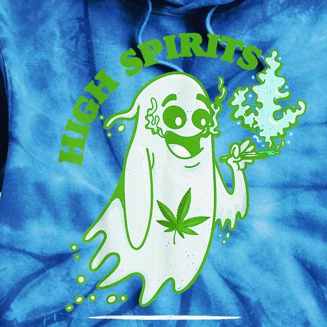 Funny Halloween Marijuana Cannabis Ghost Design Weed Smokers Tie Dye Hoodie